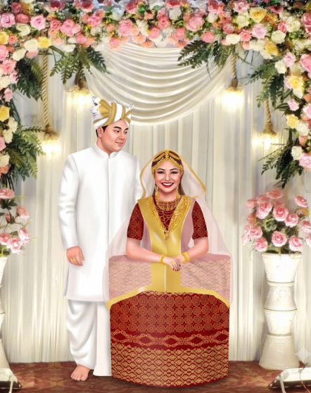 Manipuri couple in traditional wedding attire
